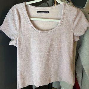 abercrombie and fitch light pink sparkly t shirt
